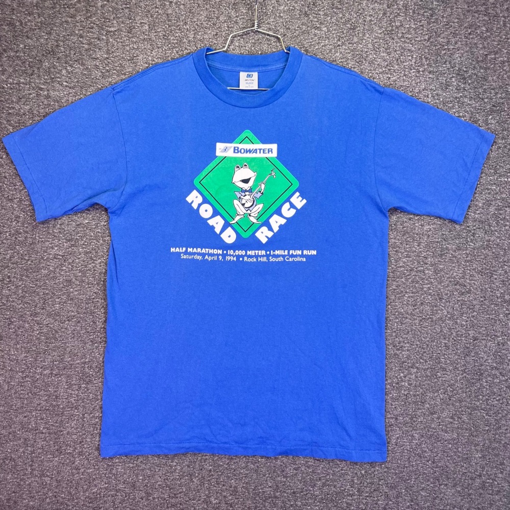 Belton Shirt Mens L Blue 1994 Bowater VTG Road Race Frog Banjo Single Stitch USA